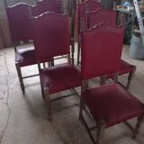 6 vintage oak chairs