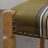 Danish modern brutalist oak dining chairs by Henning Kjærnulf, 1960s, set of 6