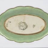 Longwy cup in cloisonné enamels on a green background, polychrome floral decoration and gold