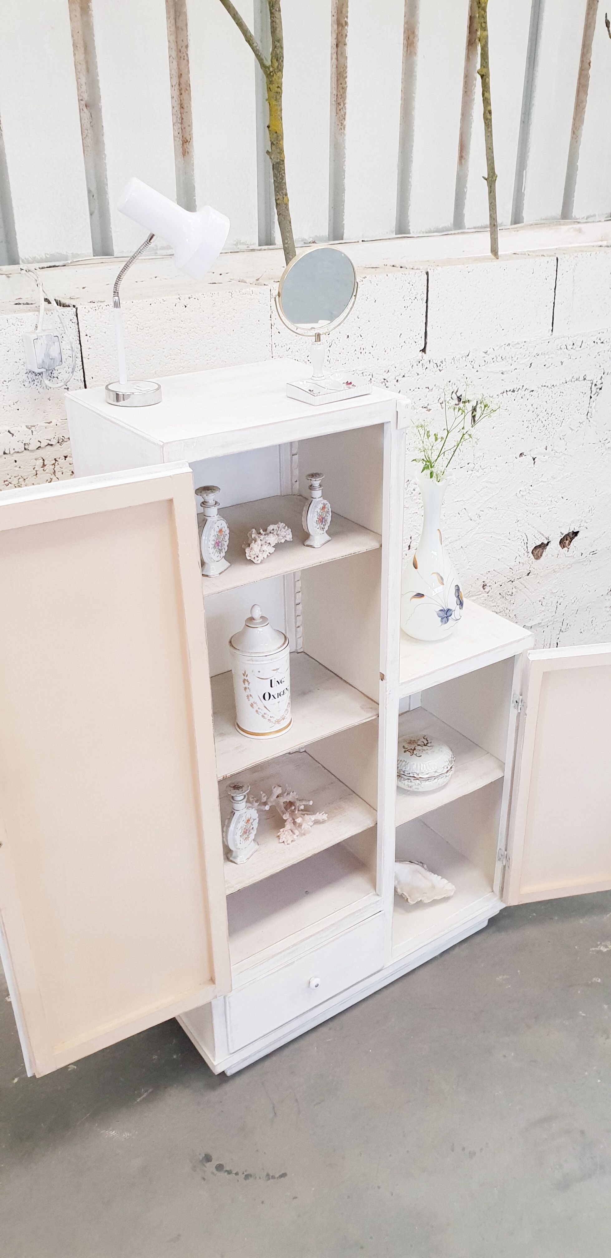 Vintage asymmetrical cabinet