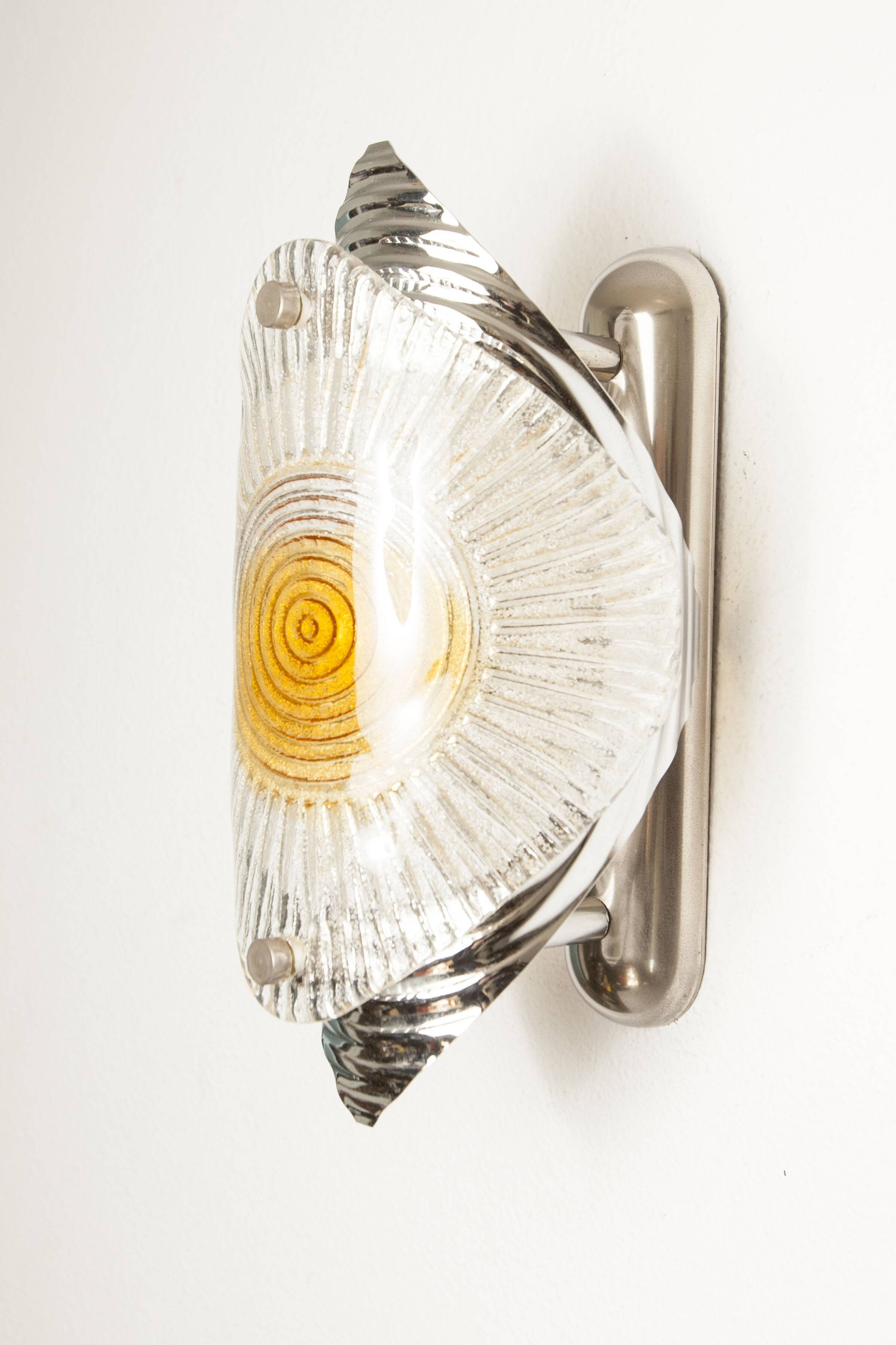 Rare Murano chrome sheet wall light 1960