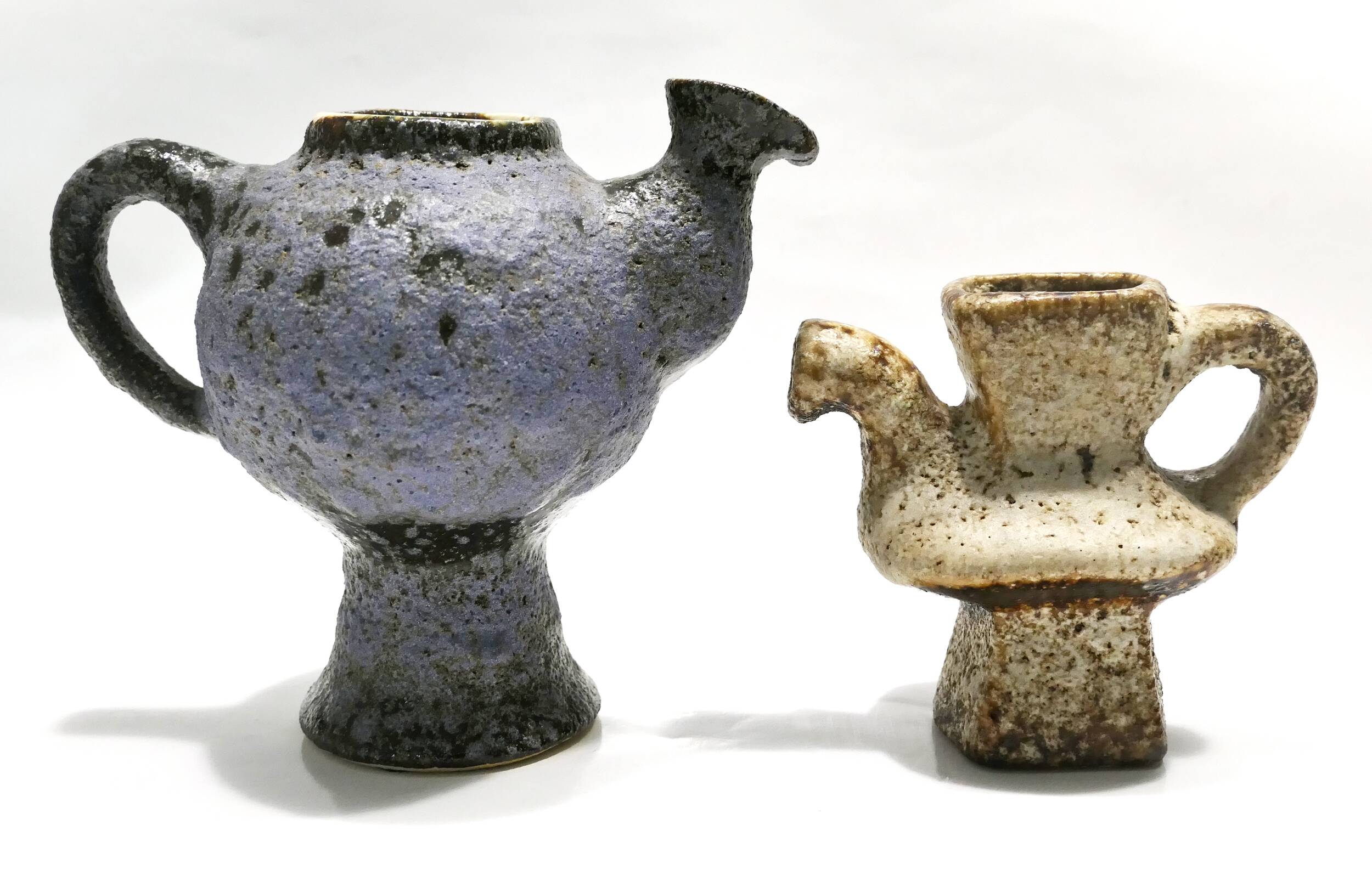 Pair of small ceramics from 1973 by Van Woerden for Vest Gouda