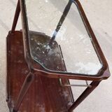 Serving trolley table on wheels vintage 2 trays