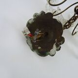 Vintage 8-light chandelier with glass pendants. 1960s.