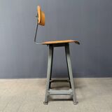 High industrial metal workshop chair