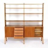Double teak bookshelf from the 1960s.