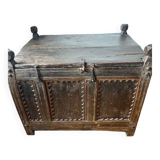 Coffre ancien iranien en bois massif - fabriqué à la main