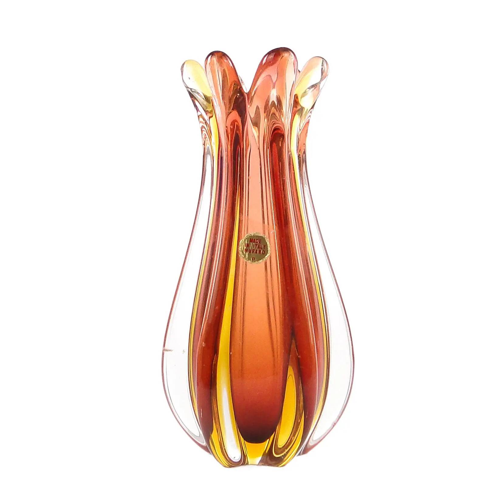 Murano vase, mid-century modern, glass, Italy, 1950s