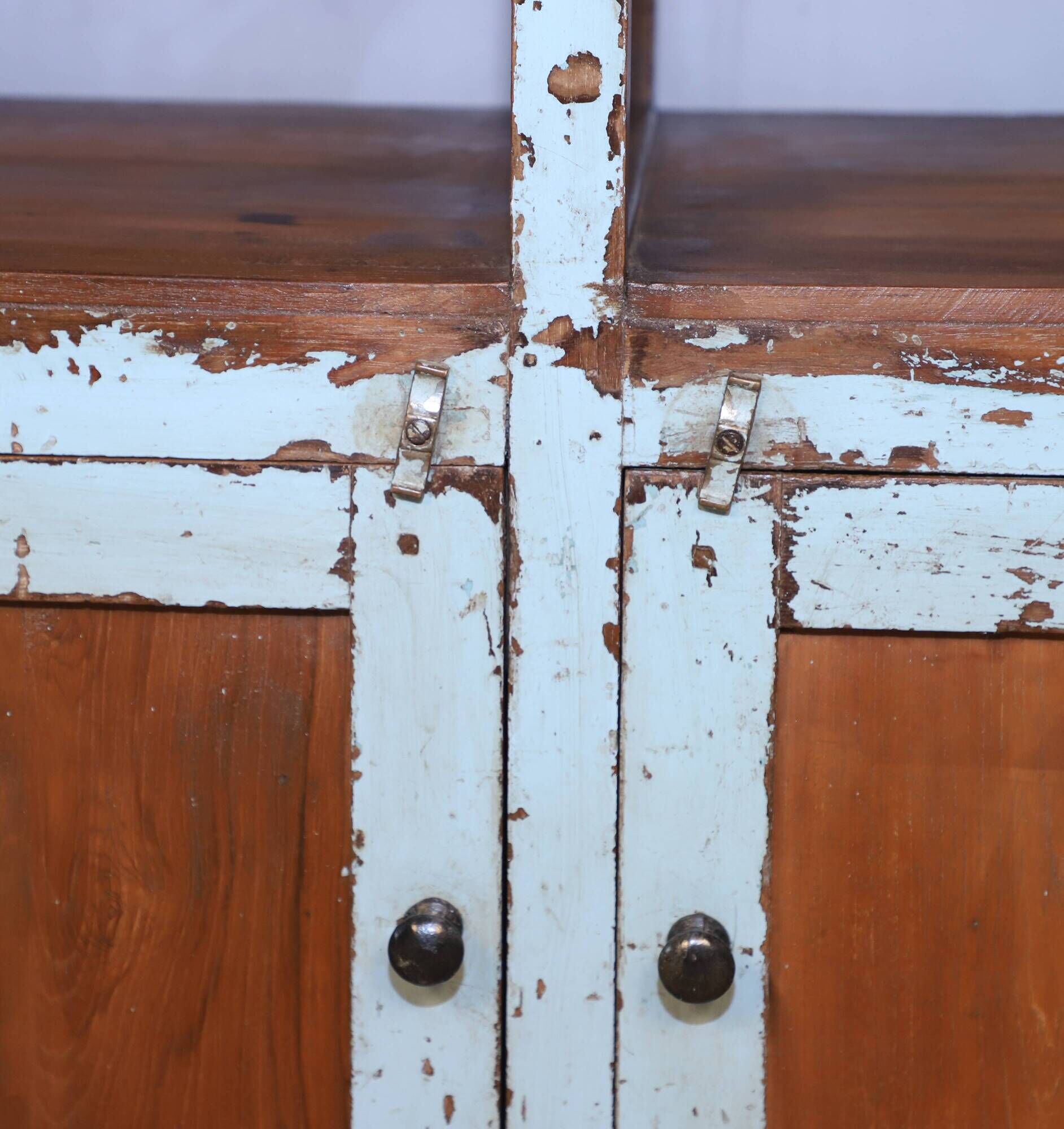 Old Burmese teak craft furniture with original blue patina