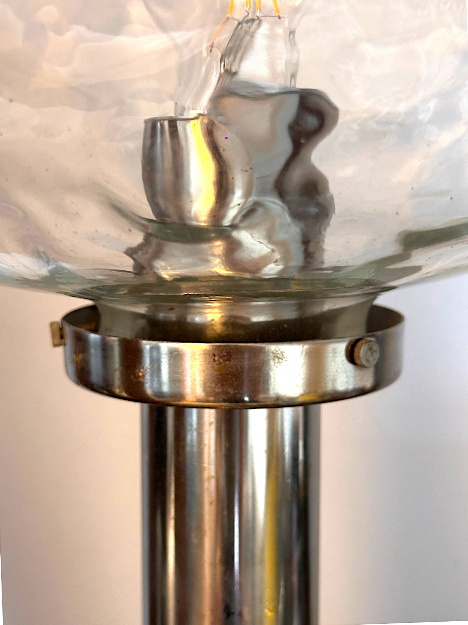 glass table lamp by Kombinat veb leuchtenbau - 1960s