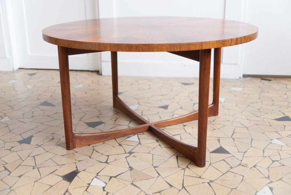 Rosewood round coffee table