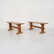 Scandinavian modern pinewood benches, 1960's