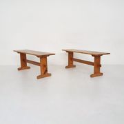 Bancs scandinaves modernes en pinède, années 1960