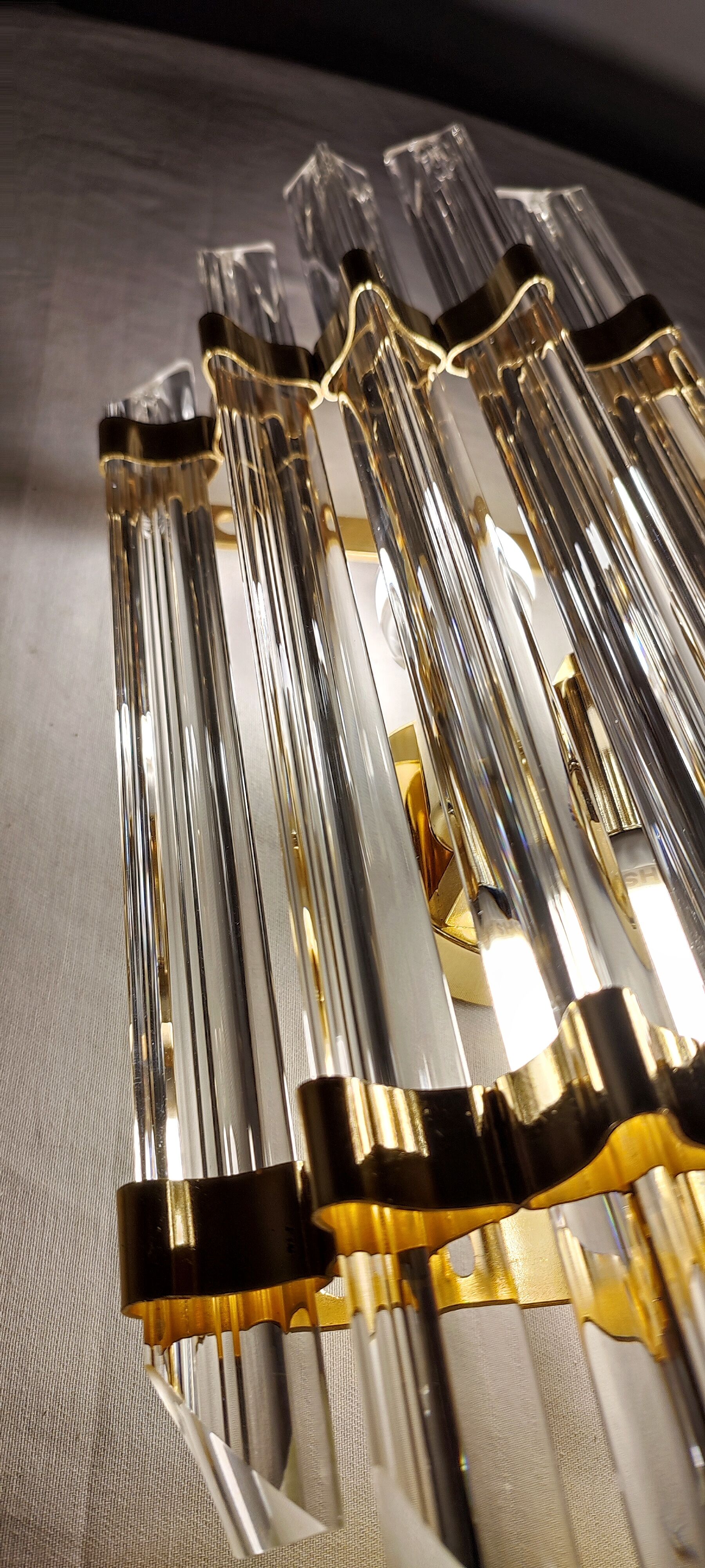 Wall lamp "Venini" of crystals. Italy, 1970s.