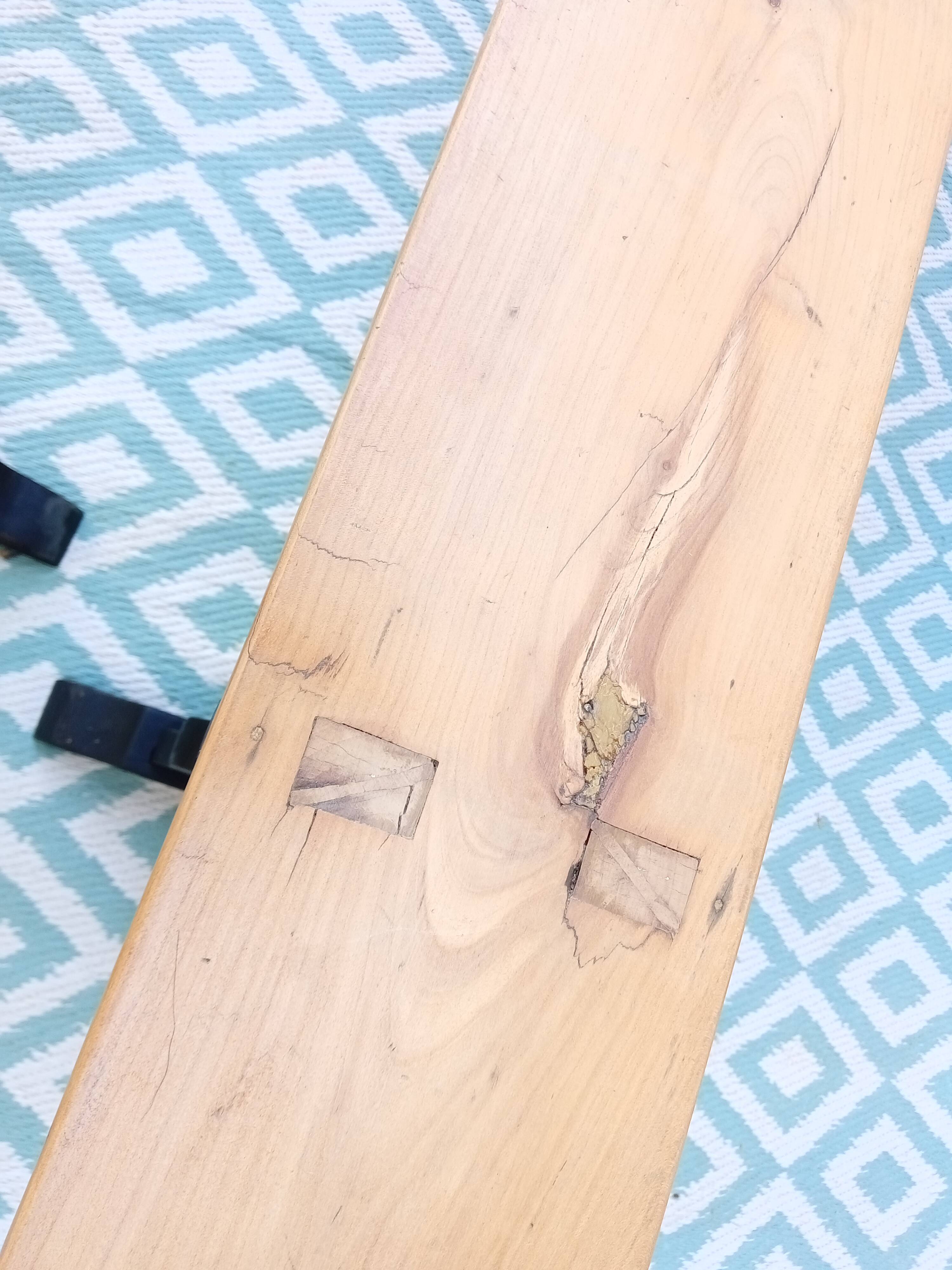 Pair of large wooden benches