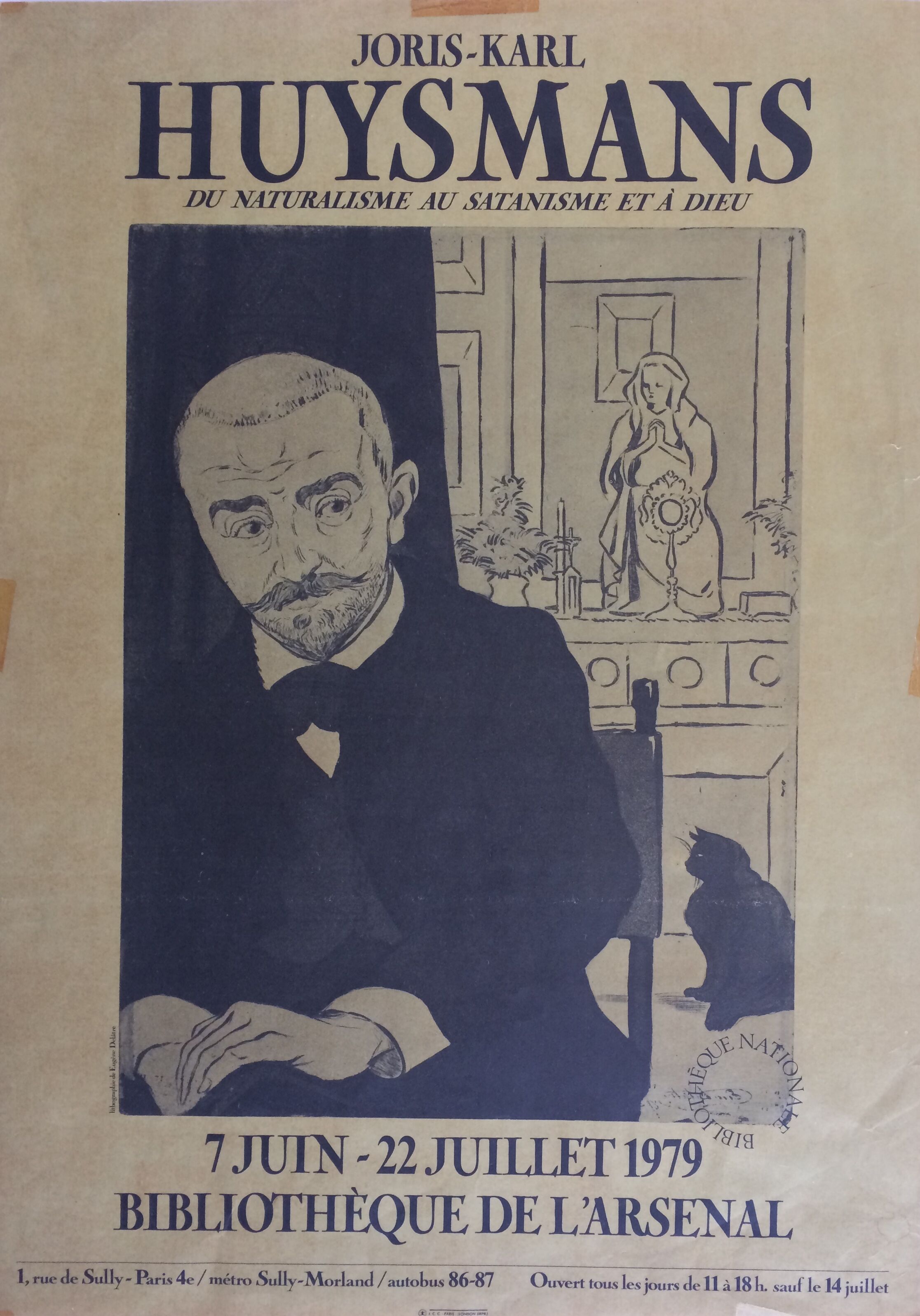 Poster of the exhibition JK Huysmans at the National Library, 1978