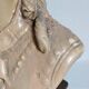 Buste de femme "l'élégante"XIXème en plâtre peint signé sur son socle en bois massif