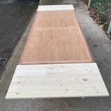 Renovated extendable farmhouse table in solid raw cherry wood 265cm