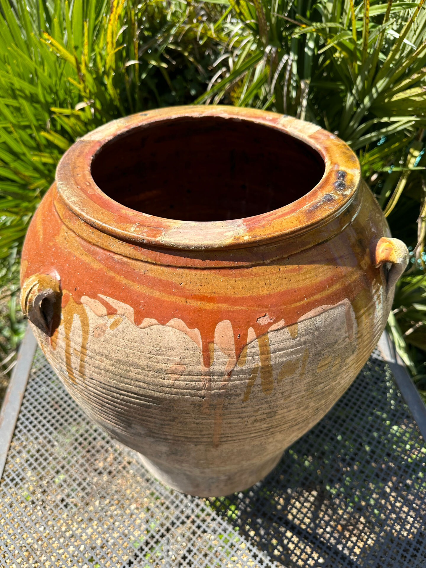Ancient terracotta pottery jar from the 20th century