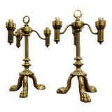 Superb large pair of 19th century candlestick lamps.