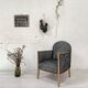 Fauteuil club en bois et tissu