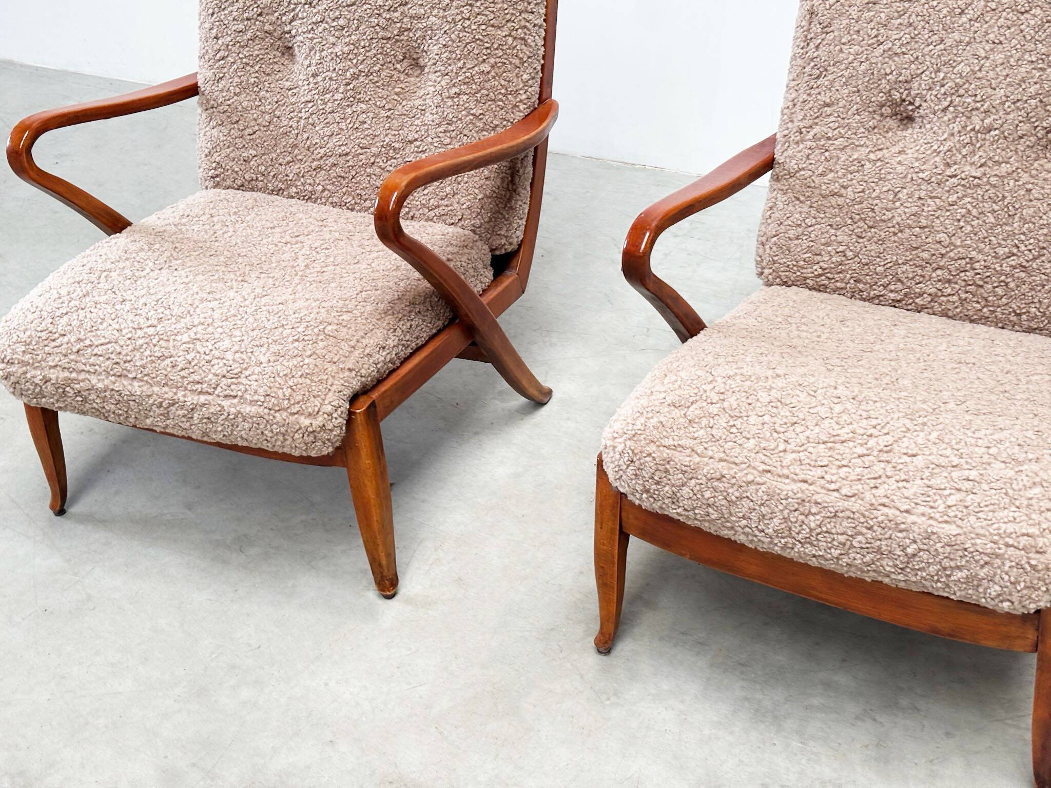 Set of two French lounge chairs