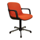 Fauteuil visiteur Charles Pollock pour Comforto — lainage orange, années 70