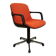 Fauteuil visiteur Charles Pollock pour Comforto — lainage orange, années 70