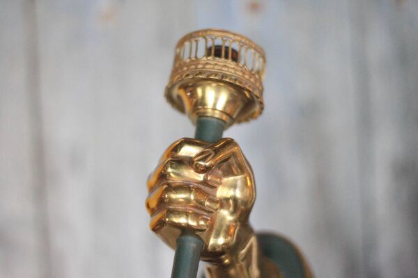Applique bronze Lucien Gau vintage, applique murale, applique main vintage