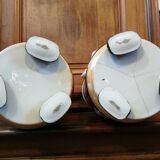 Pair of vases Egyptomania porcelain of Bayeux