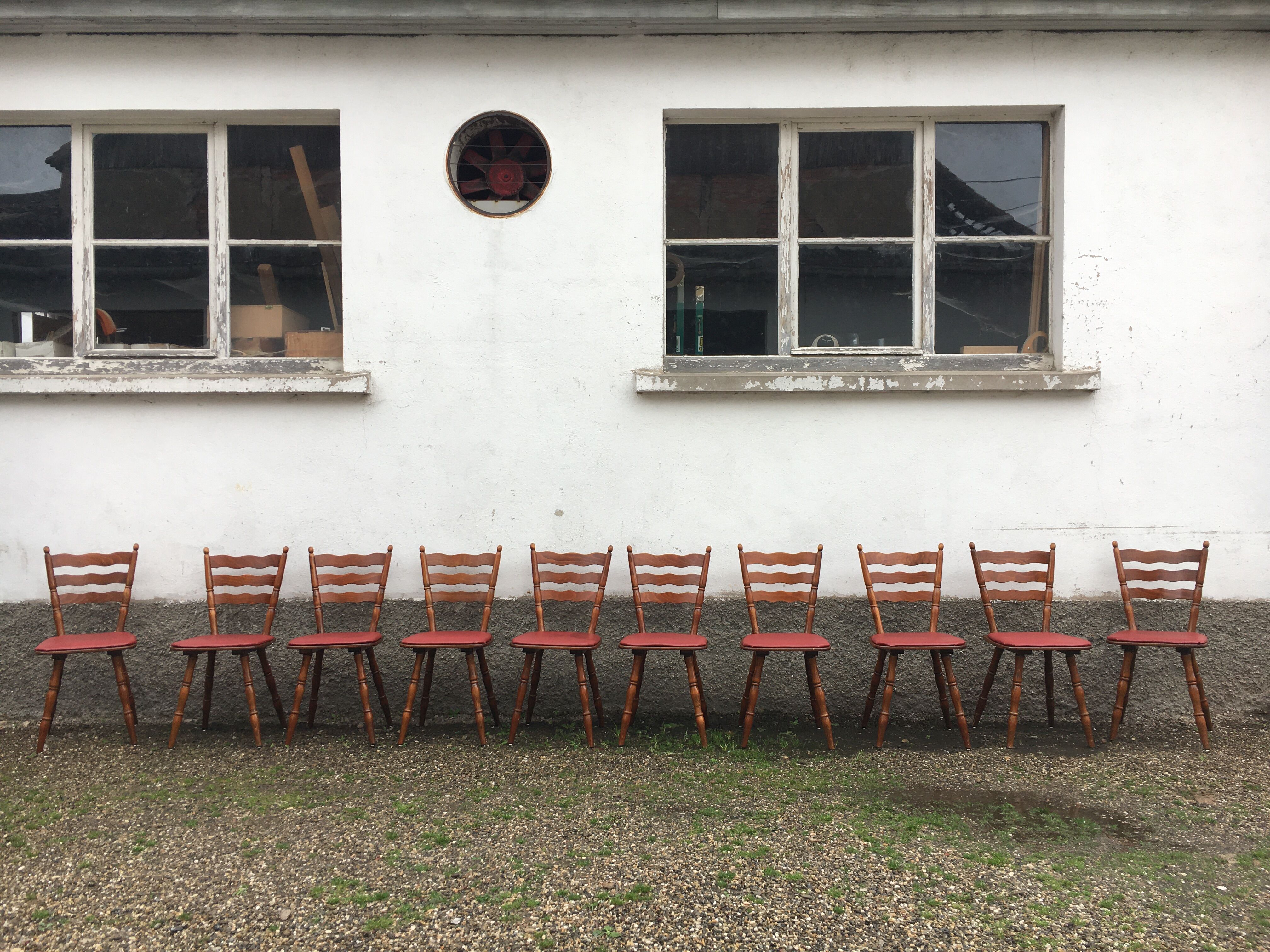 Bistro chairs vintage Scandinavian brasserie colorful galette - 1950 1960