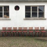 Bistro chairs vintage Scandinavian brasserie colorful galette - 1950 1960