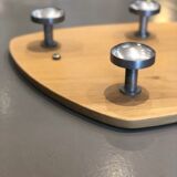 Porte-manteau mural 5 patères sur plateau chêne