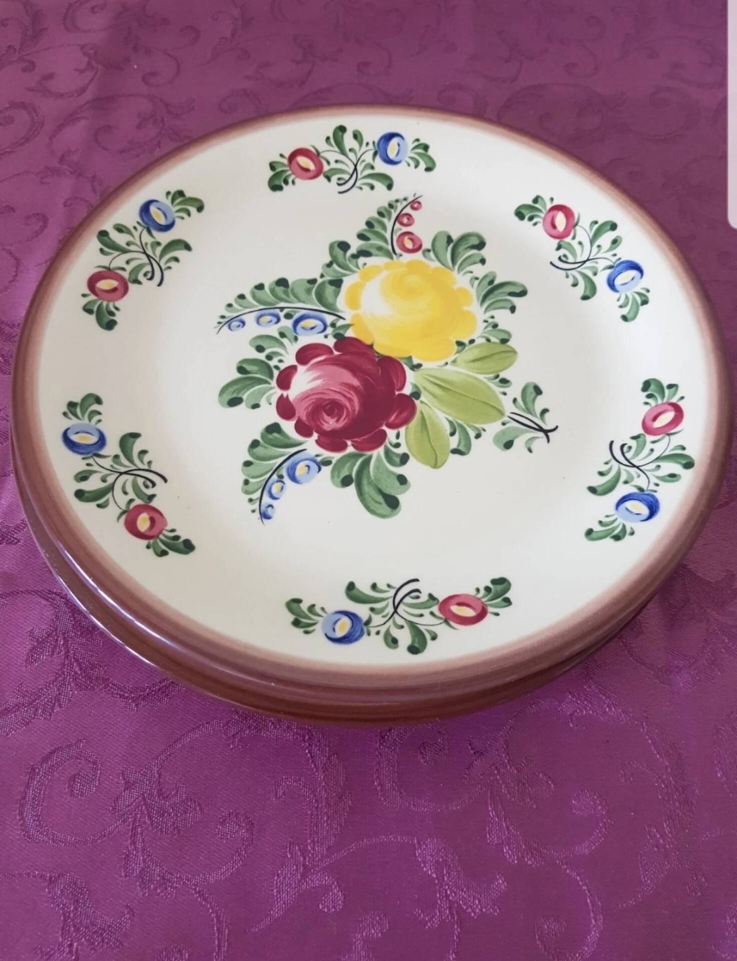 Pair of flat plates, Keller Keramik