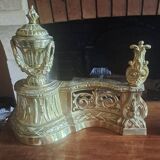 Paire de chenets en bronze doré style Louis XVI XIX éme