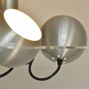 Space age pendant lamp with acrylic plate and 4 aluminum spots, 1970's