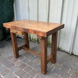 Vintage beech workbench with patina of use