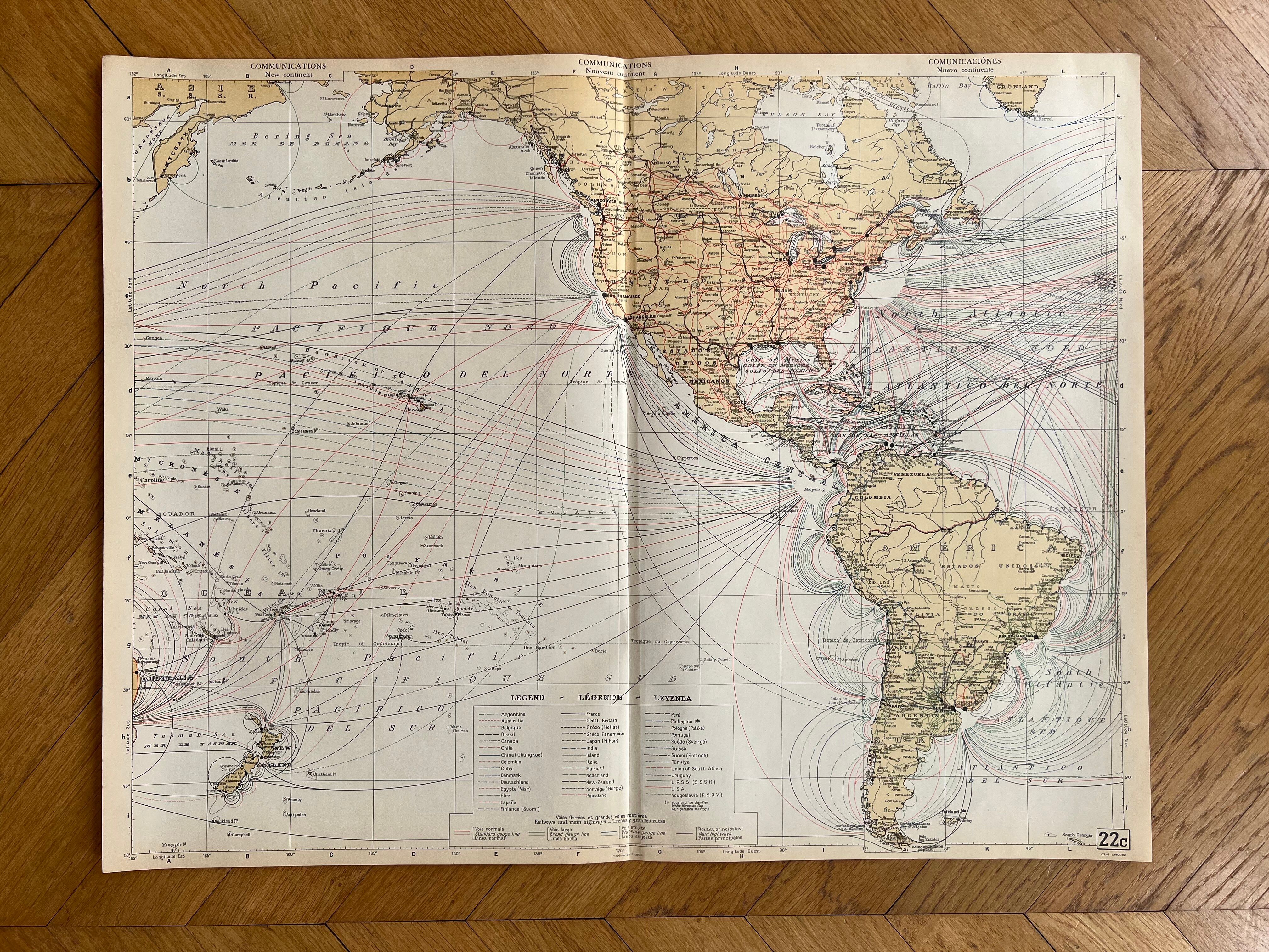 Old Map Communications — New Continent | Maritime Routes,