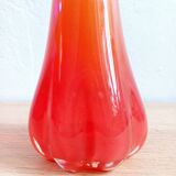 Vintage Hand-Blown Amberina Art Glass Vase – Mid-Century Modern Swung