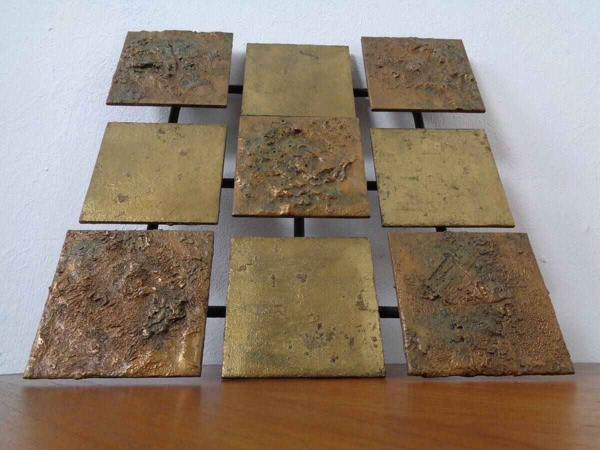 Brutalist Metal Wall Panel, 1960s