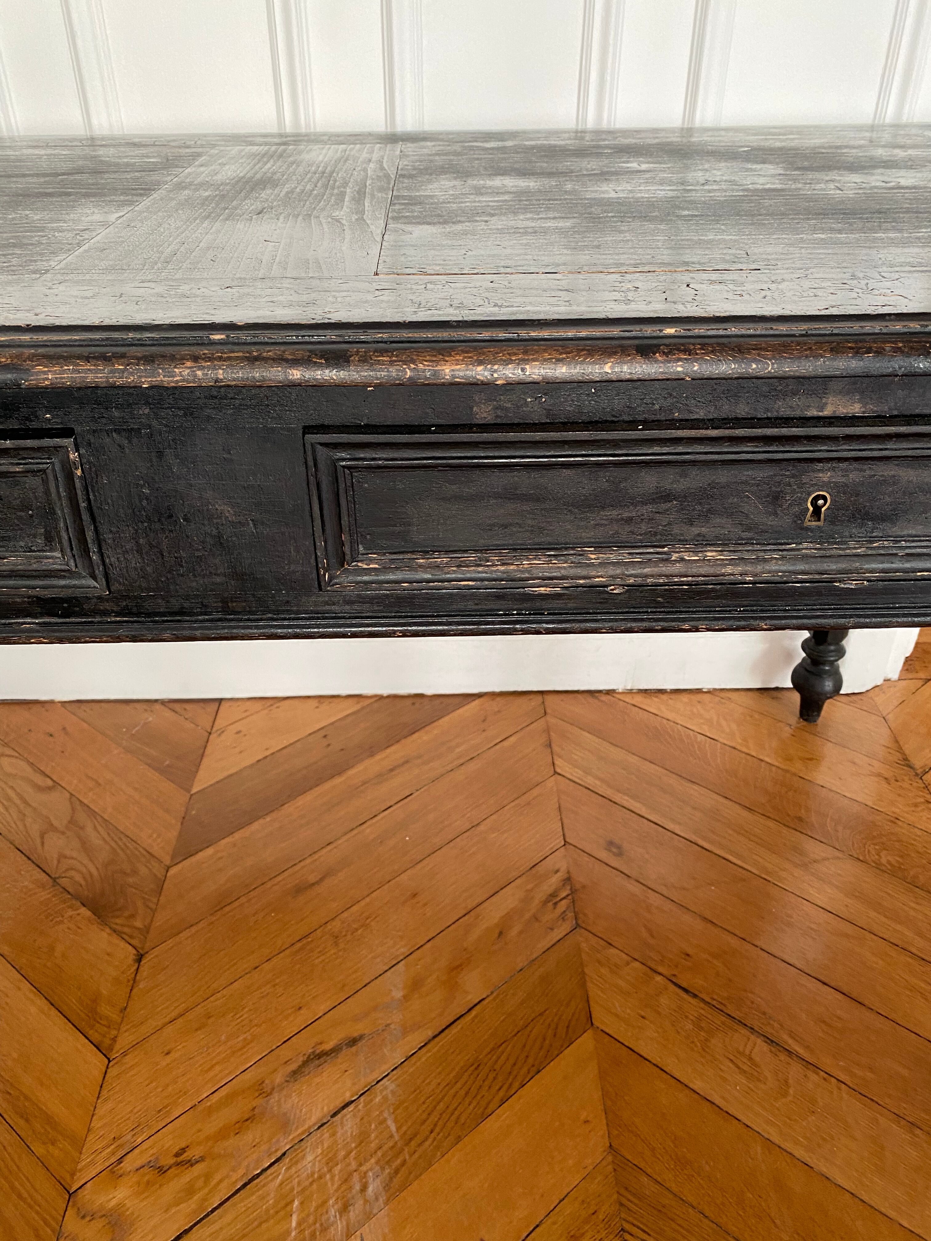 Antique Napoleon desk in blackened wood