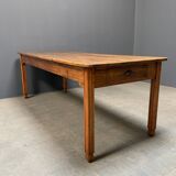 Large oak farmhouse table from France, early 1900s