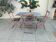 Table and 4 Bistro Guinguette chairs, antique circa 1900.