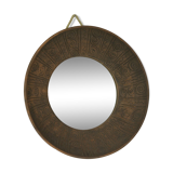 Miroir mural vintage unique, miroir décoratif en céramique fait main, Yougoslavie, années 70