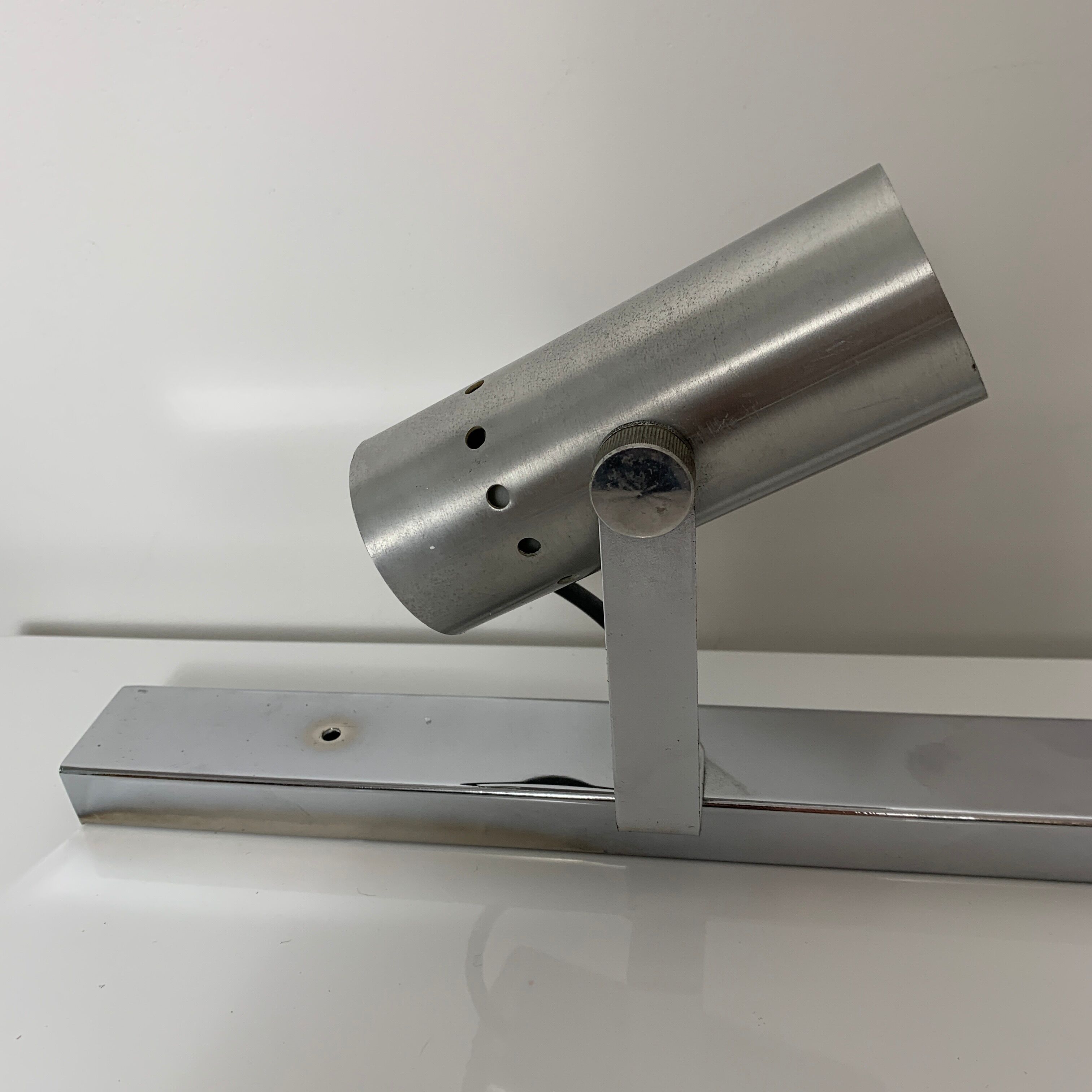 Ramp spot wall lamps chrome metal and brushed aluminum