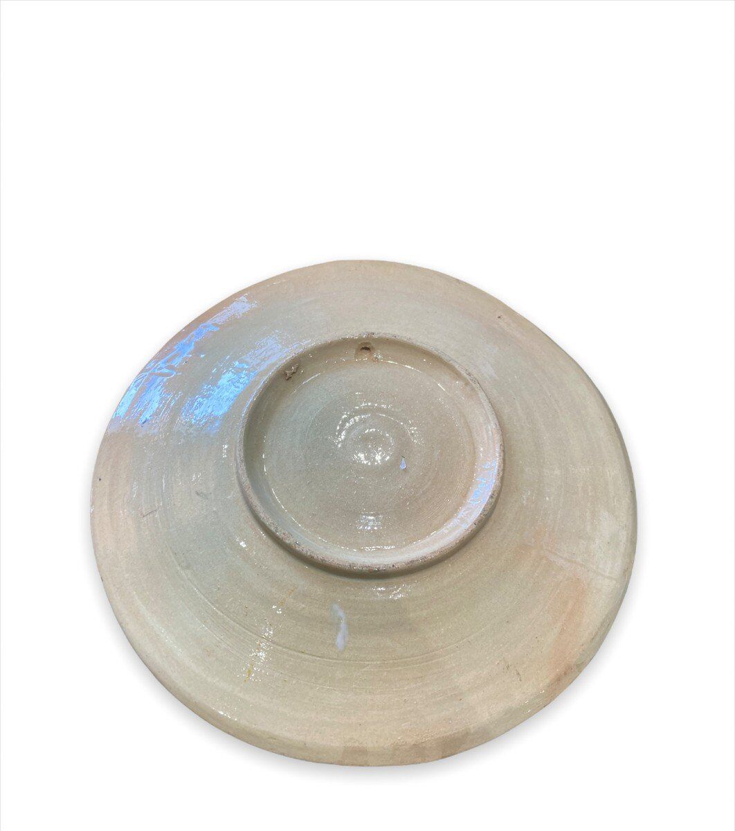 Plate polychrome rooster decoration toledo 1950s