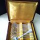 Set of 12 silver-plated oyster forks "Crossed Ribbons"