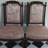 2 chauffeuses en palissandre d'époque Napoléon III
