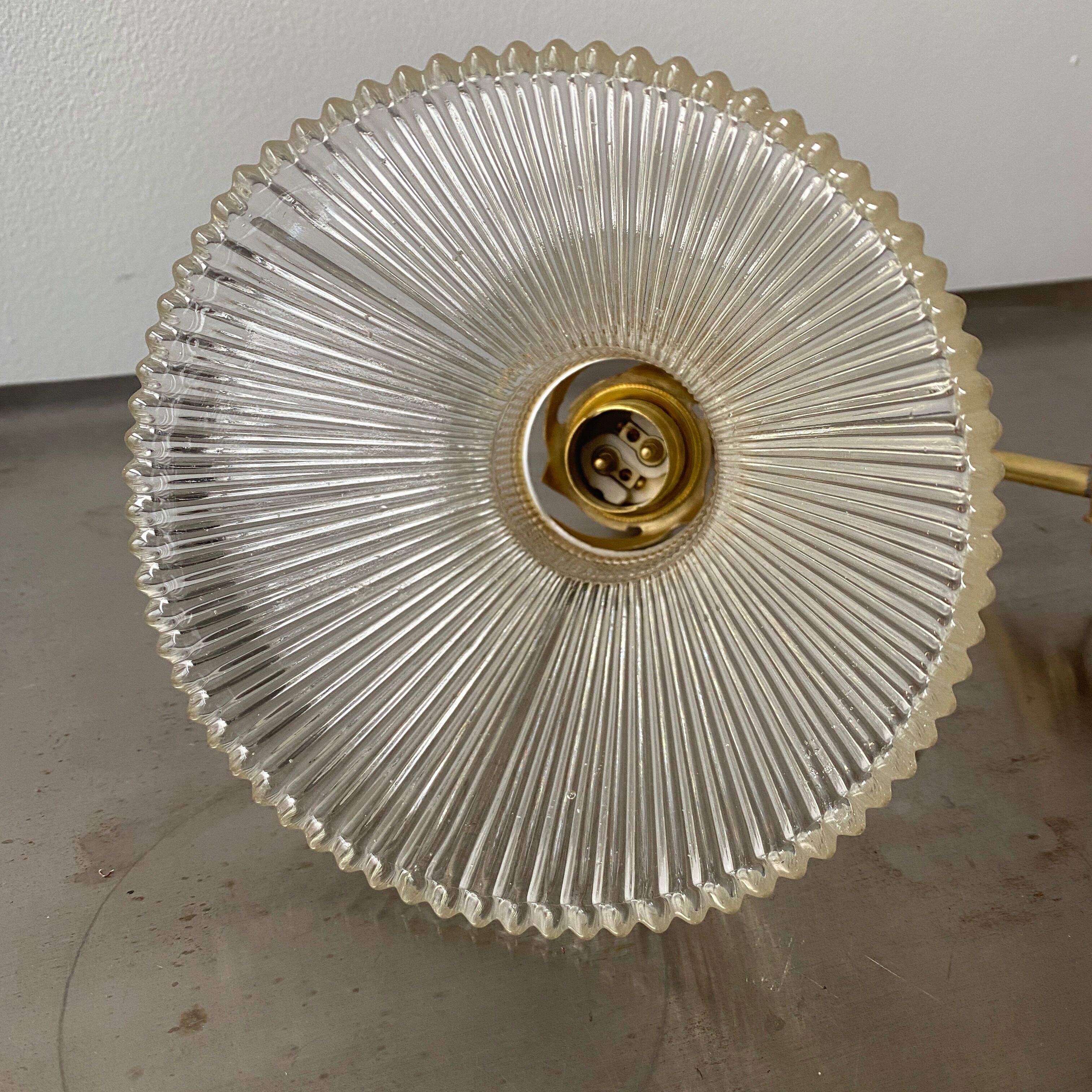 Old vintage brass accordion lamp