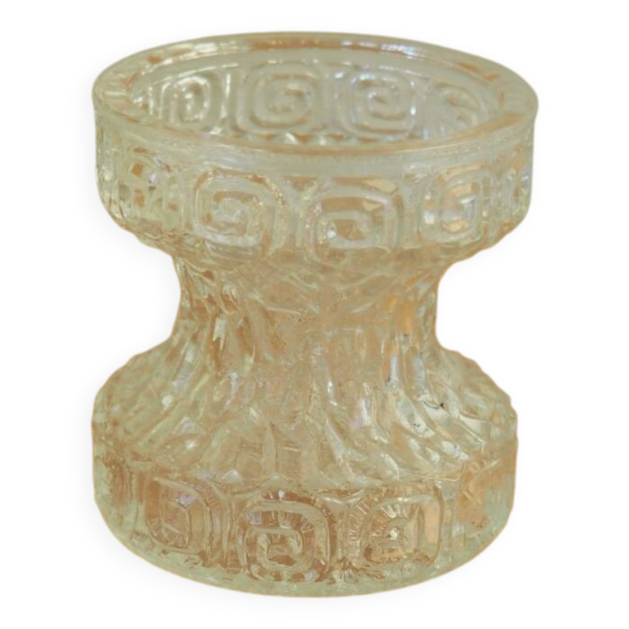 1970S Oberglas 'Carnival' Vase With Greek Pattern